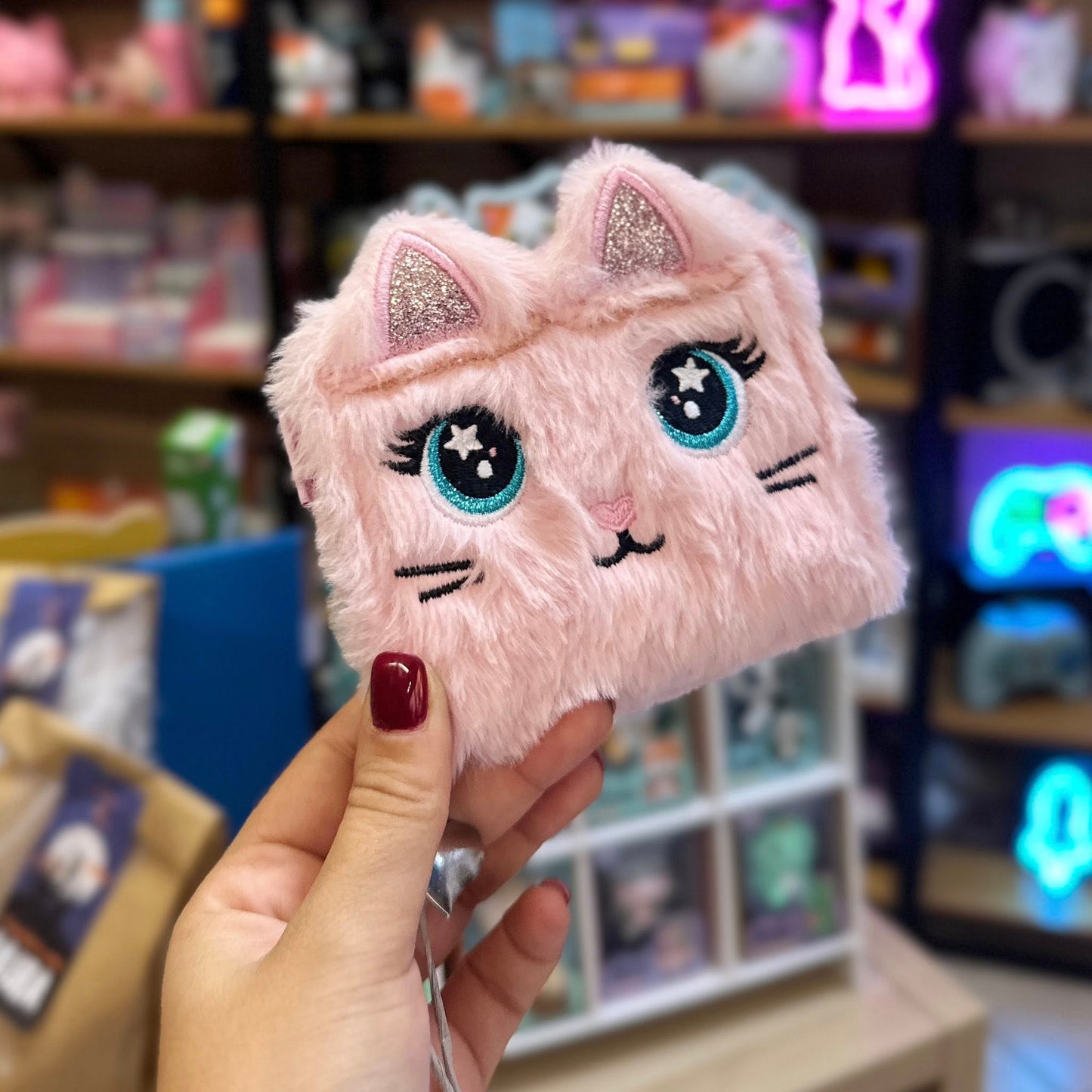 Portafoglio Gatto in Peluche Rosa SJ Gang