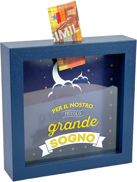 Salvadanaio Quadretto – “Per il Nostro Piccolo Grande Sogno” 🌙⭐