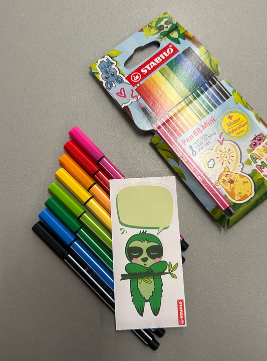 Pennarello PEN 68 MINI ANIMAL VIBES – Astuccio 8 Colori STABILO