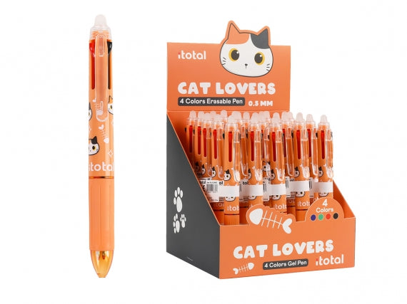 Penna Cancellabile 4 Colori GATTO TRICOLORE