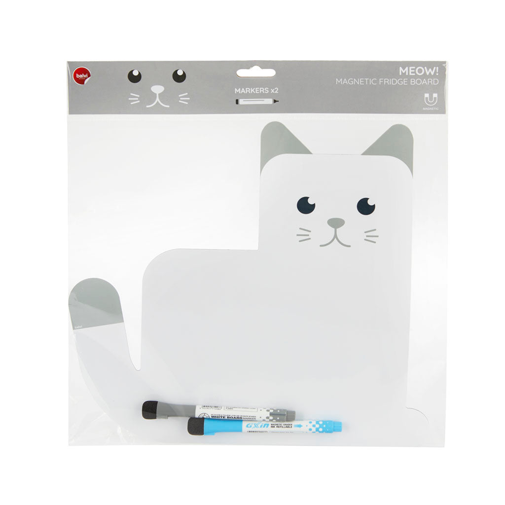 Lavagna Magnetica da Frigo – Gatto “Meow” con Pennarelli