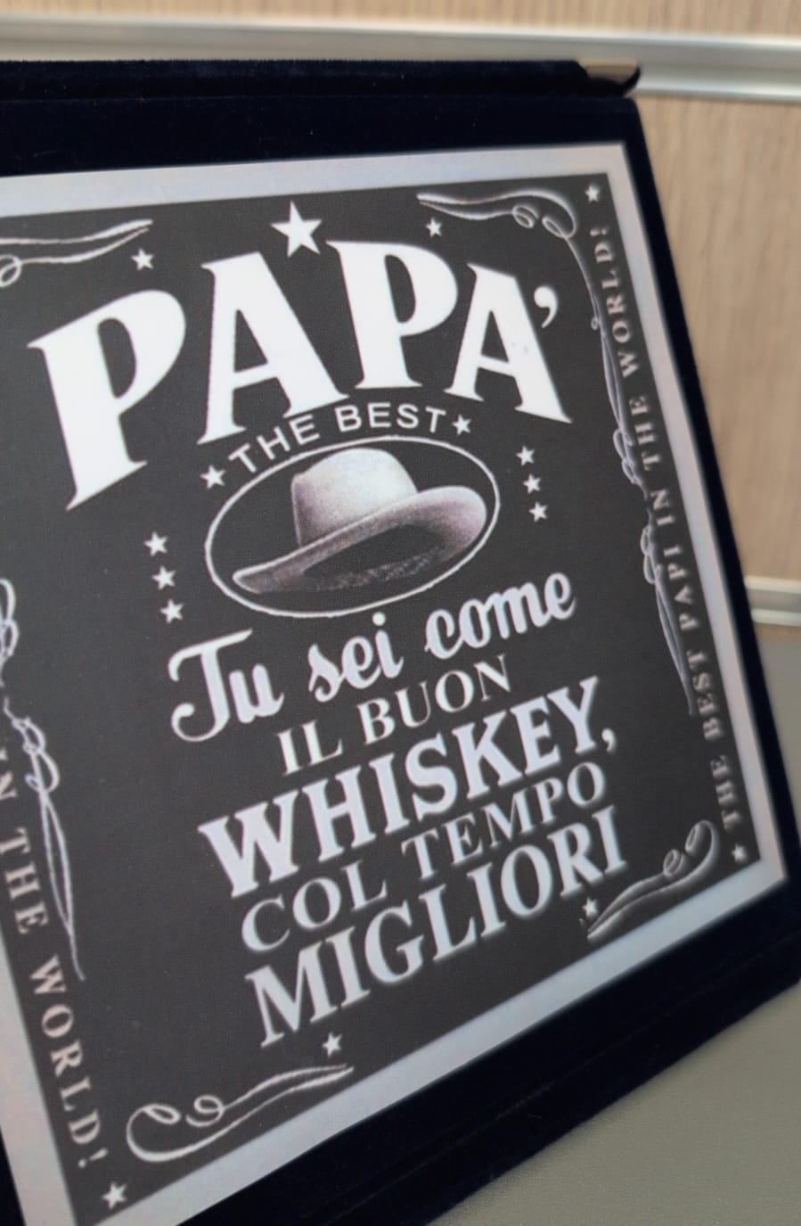 Targa a libretto vellutata “Papà”