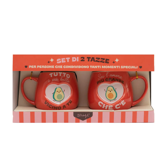 Set di 2 tazze - Tutto è più bello vicino a te. Sei l'amore più grande che c'è