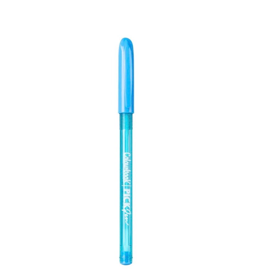 Penna a sfera Pick Pen Colourbook azzurro con inchiostro brillante punta 1mm