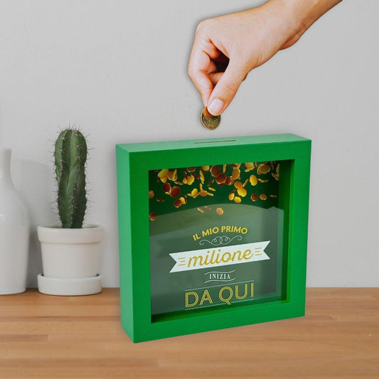 Salvadanaio Quadretto – “Il mio primo milione inizia da qui” 💚💰