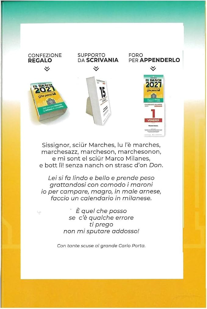Calendario Giornaliero 2027 “El Bauscia”