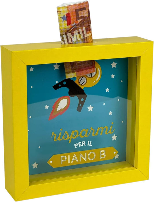 Salvadanaio Quadretto – "Risparmi per il Piano B” 🚀💰