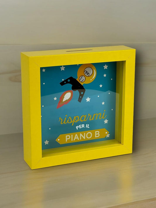 Salvadanaio Quadretto – "Risparmi per il Piano B” 🚀💰