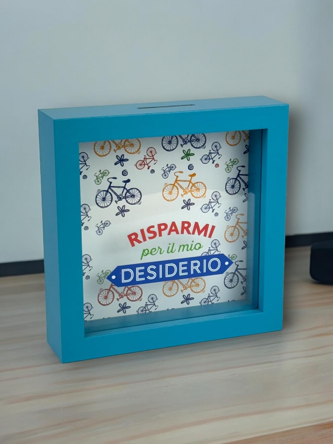 Salvadanaio Quadretto – “Risparmi per il Mio Desiderio” 🚲💙