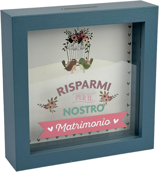 Salvadanaio Quadretto – “Risparmi per il Nostro Matrimonio” 💍💙