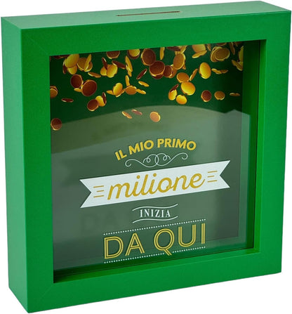 Salvadanaio Quadretto – “Il mio primo milione inizia da qui” 💚💰