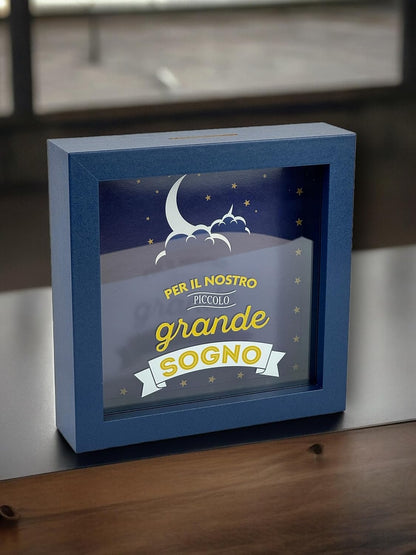 Salvadanaio Quadretto – “Per il Nostro Piccolo Grande Sogno” 🌙⭐
