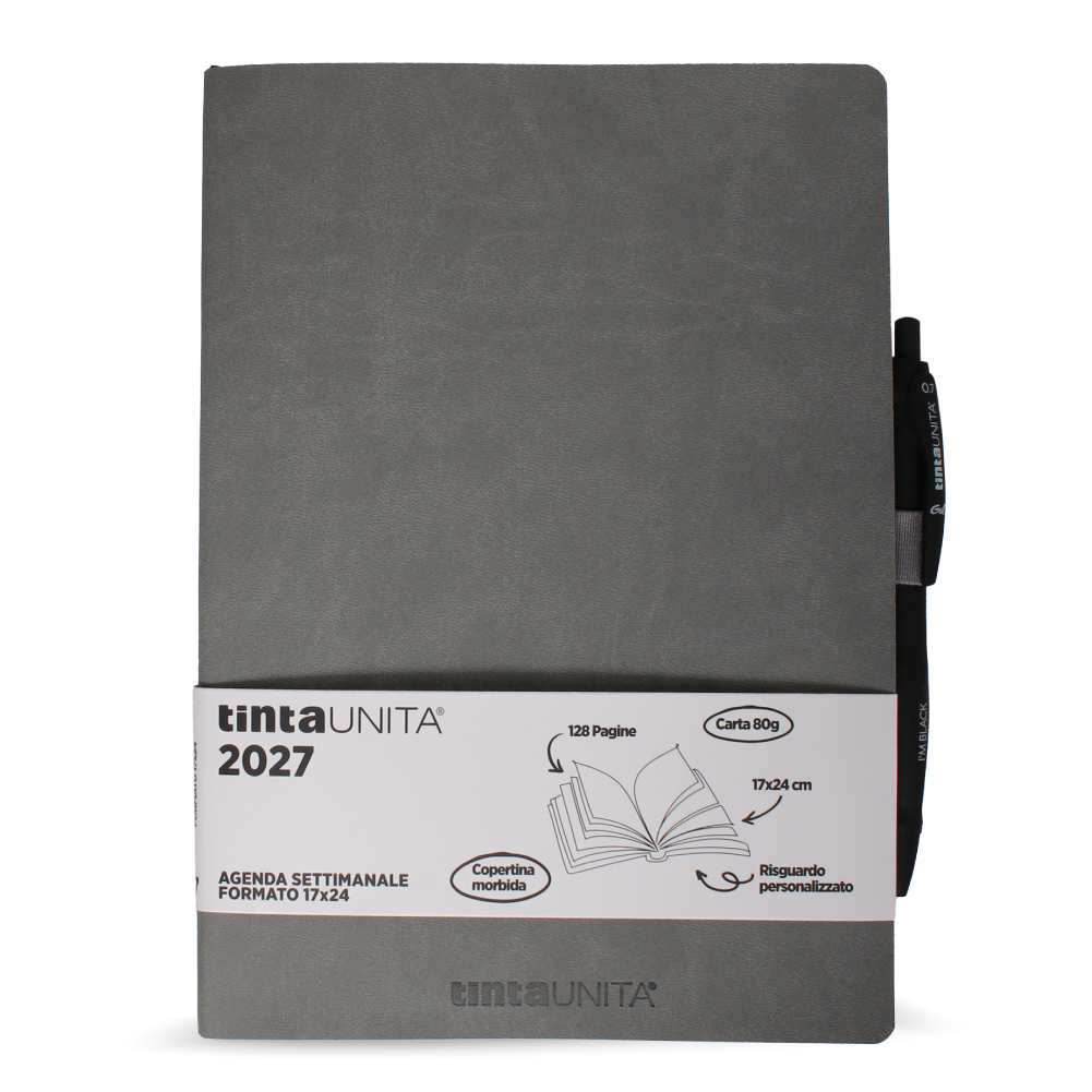 Agenda Settimanale 17x24 + penna Gel 0.7 TINTA UNITA