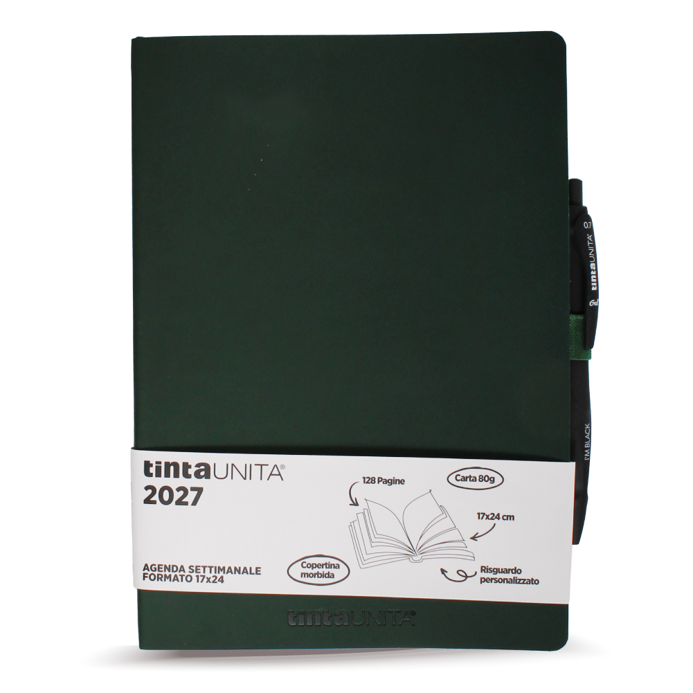 Agenda Settimanale 17x24 + penna Gel 0.7 TINTA UNITA