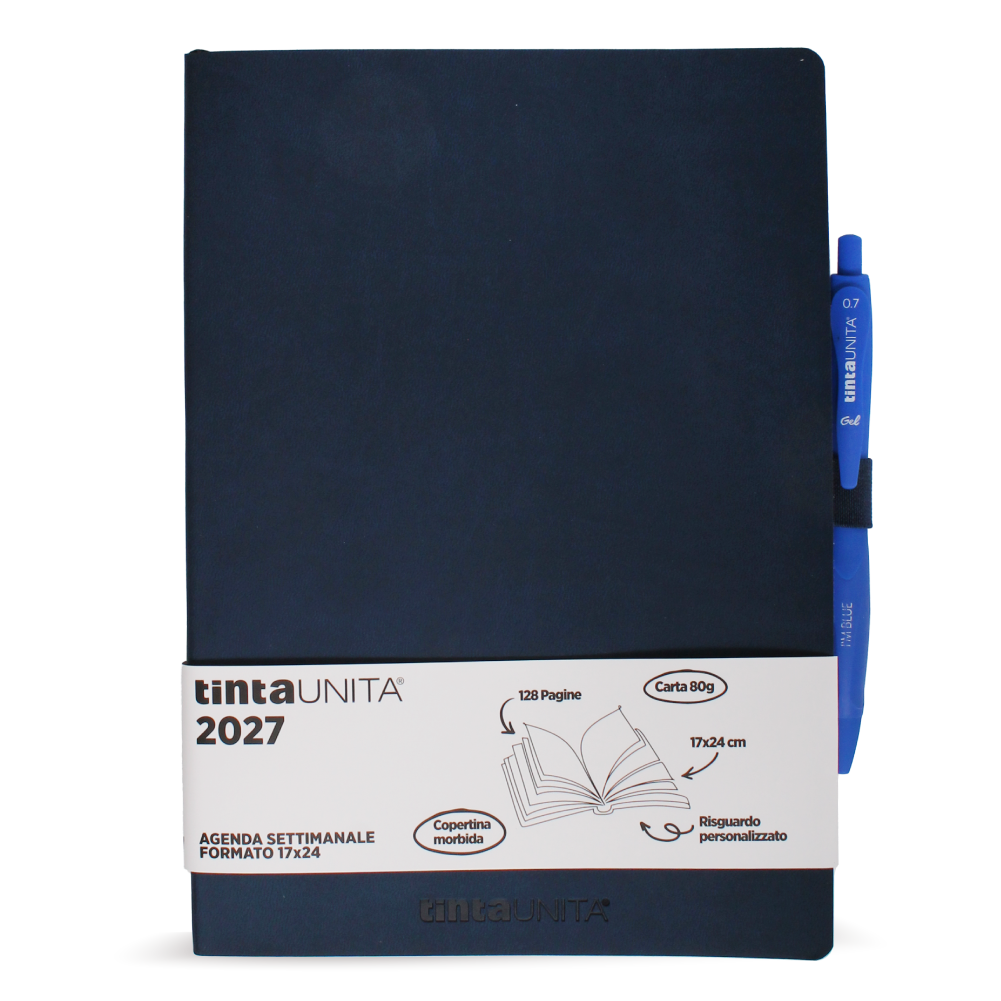 Agenda Settimanale 17x24 + penna Gel 0.7 TINTA UNITA