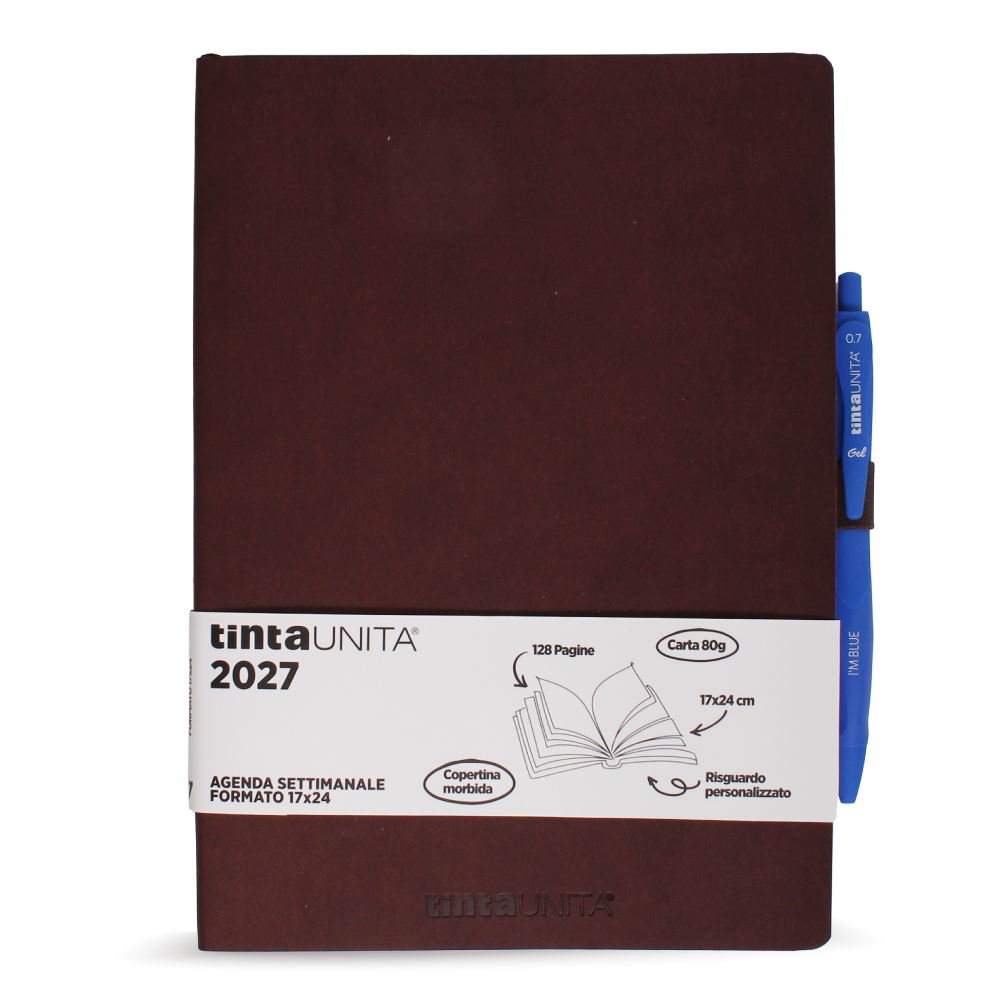 Agenda Settimanale 17x24 + penna Gel 0.7 TINTA UNITA