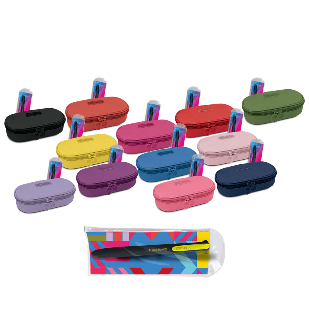 Astuccio Oval Tinta Unita + Penna 4 Colori