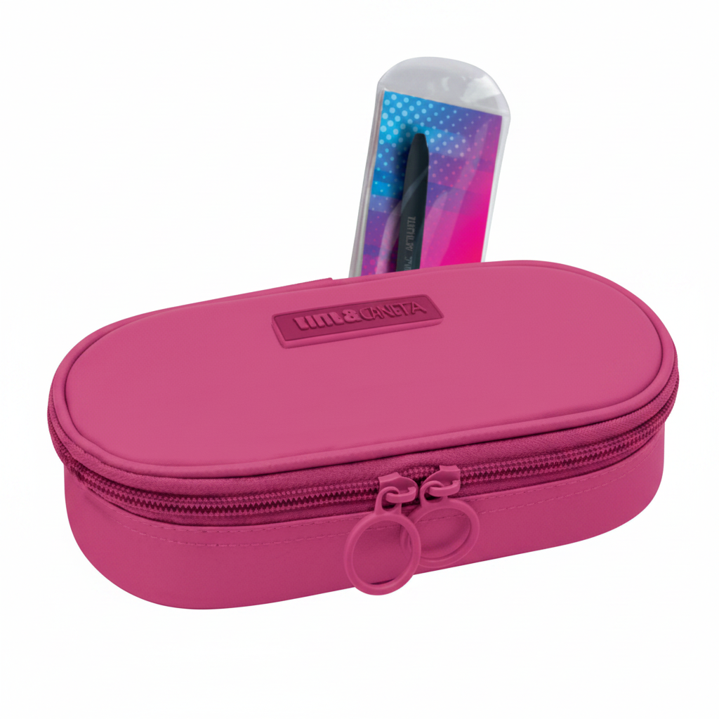 Astuccio Oval Tinta Unita + Penna 4 Colori