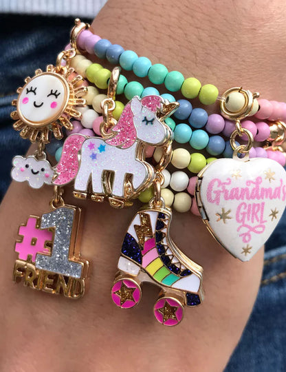 Charm UNICORNO glitter in oro