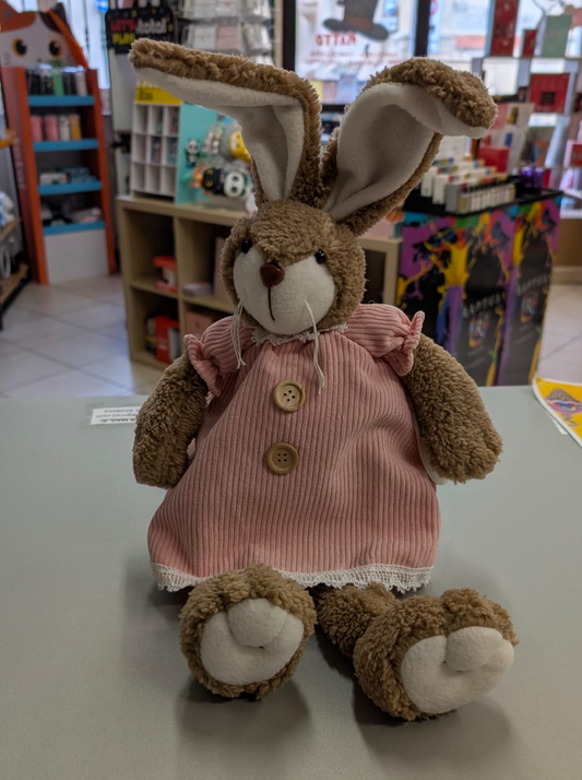 Peluche pasquale decorativo con vestito rosa