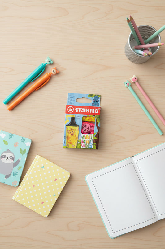 Evidenziatore BOSS MINI ANIMAL VIBES – Set 3 Colori STABILO