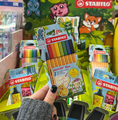 Fineliner POINT 88 MINI ANIMAL VIBES – Astuccio 8 Colori STABILO
