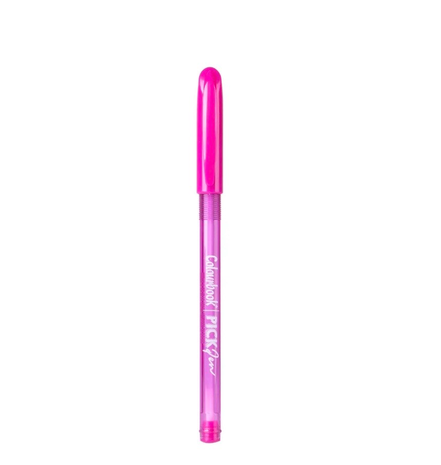Penna a sfera Pick Pen Colourbook rosa con inchiostro brillante punta 1mm