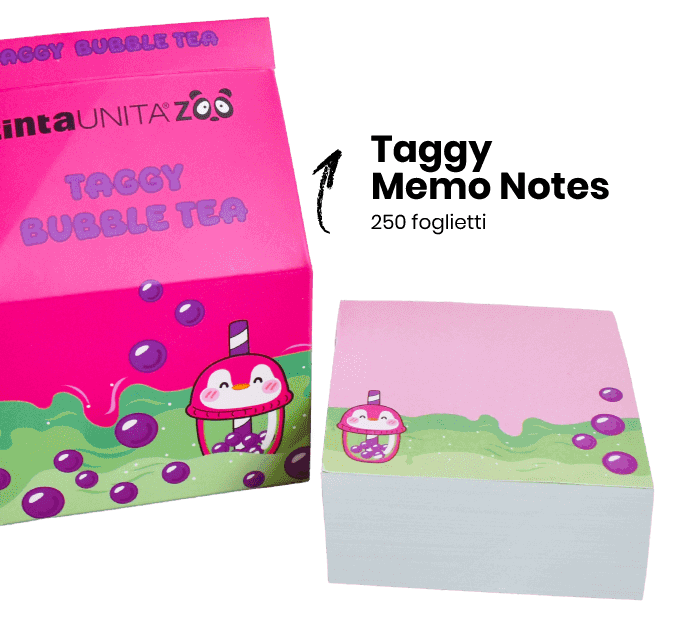 Notes Taggy Milk Bubble Tea Tinta Unita