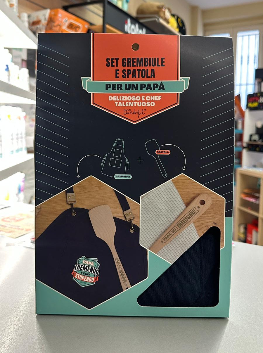Set Grembiule e Spatola per Papà – Idea Regalo Festa del Papà Mr. Wonderful