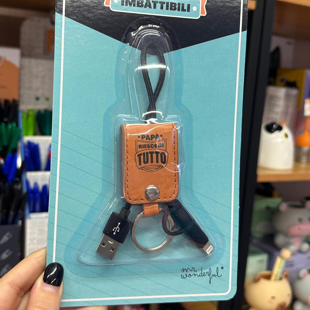 Portachiavi con Caricabatterie Mr. Wonderful – Papà Imbattibile 🔋