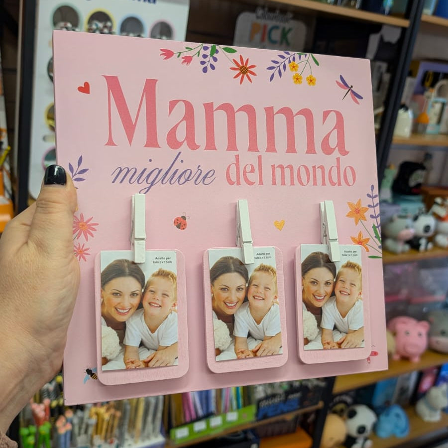 Portafoto Mamma “Migliore del Mondo” con Clip