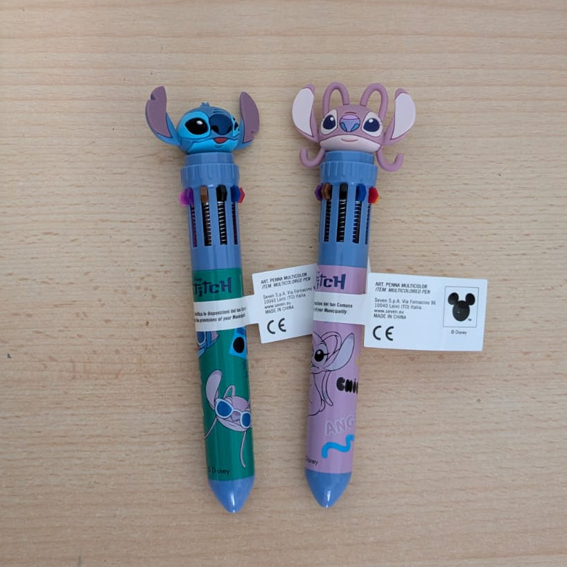 PENNA MULTICOLOR 10 COL. CON TOPPER LILO & STITCH