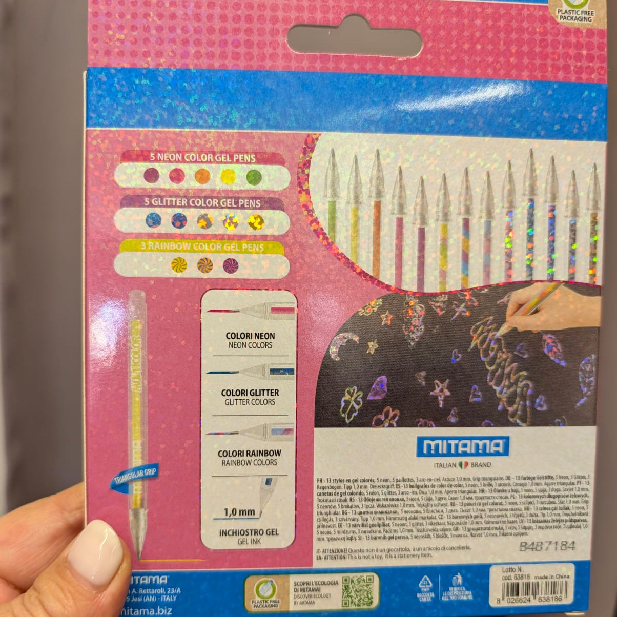Penne Gel Multicolor Mitama – Set 13 Colori