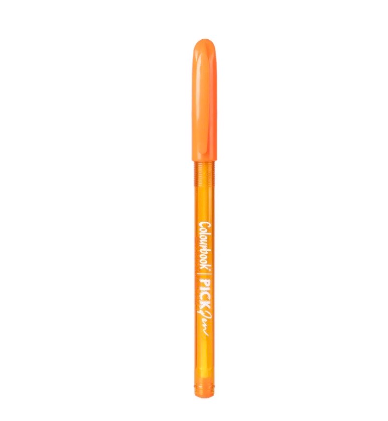 Penna a sfera Pick Pen Colourbook arancione con inchiostro brillante punta 1mm