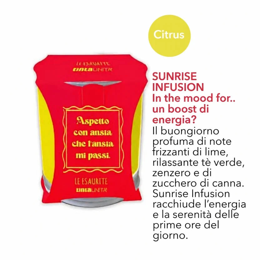 Candela Profumata Le Esaurite con Frasi - Tinta Unita