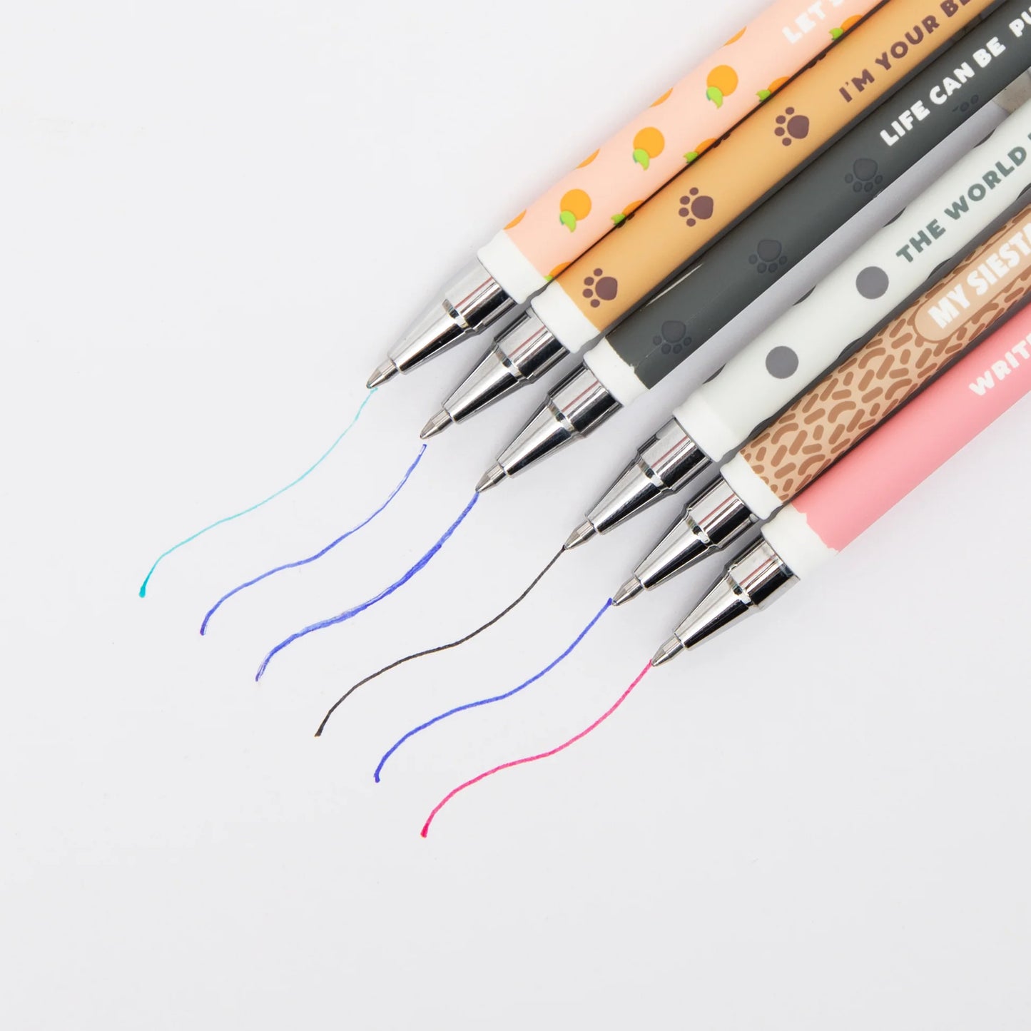 Set di 6 penne cancellabili Bo-Bo + astuccio in silicone Capibara