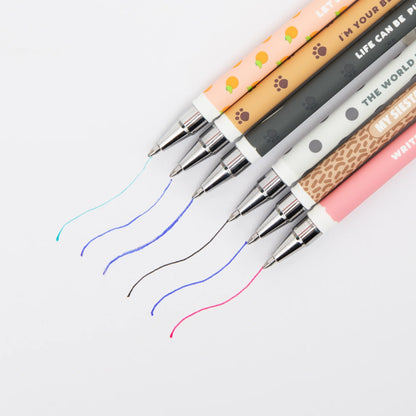 Set di 6 penne cancellabili Bo-Bo + astuccio in silicone Capibara