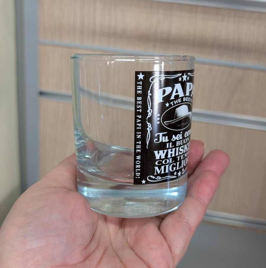 Bicchierino Whisky in vetro "Papà The Best"