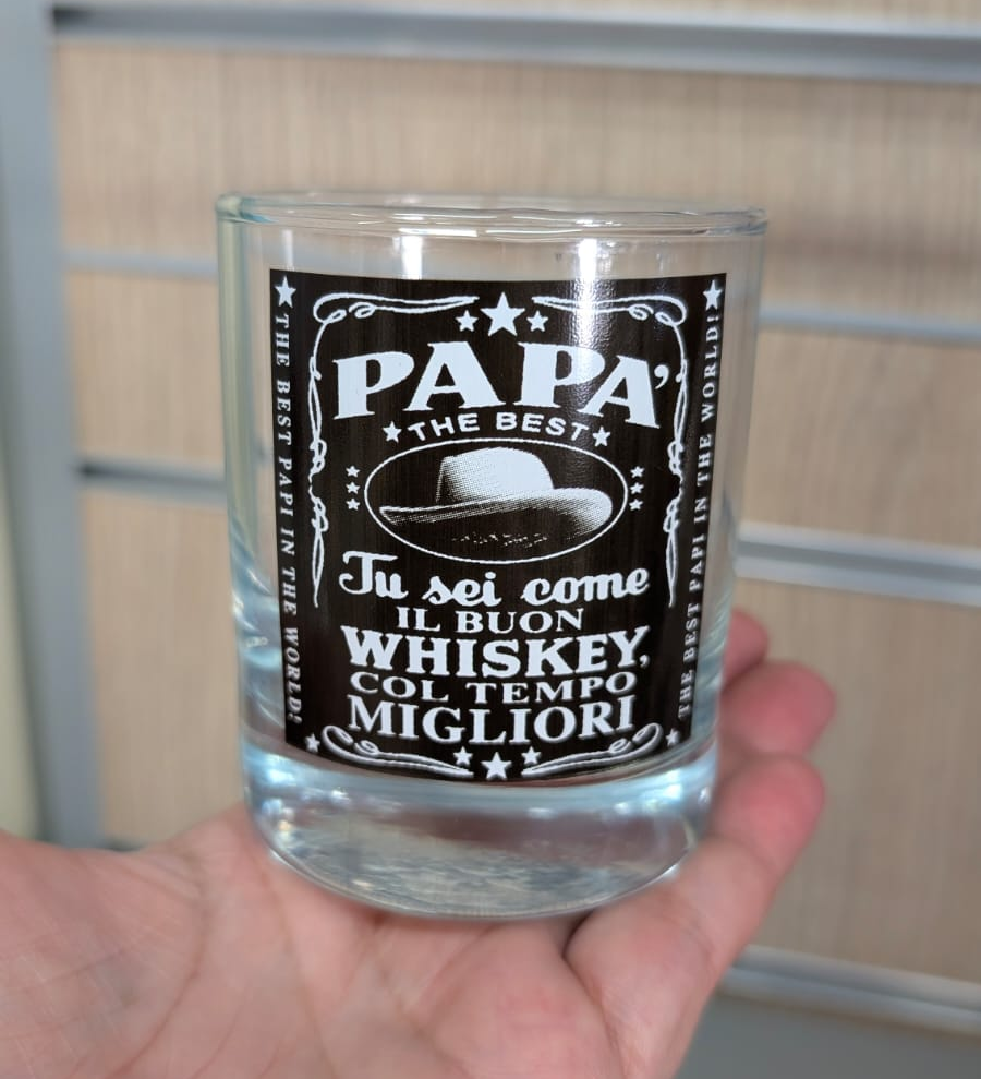 Bicchierino Whisky in vetro "Papà The Best"