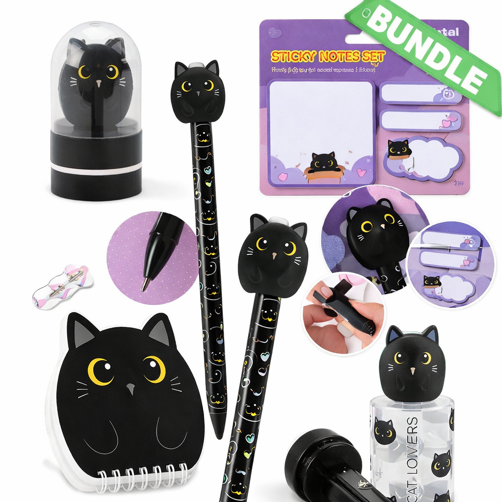 BUNDLE Cartoleria Gatto Nero – 6 Pezzi
