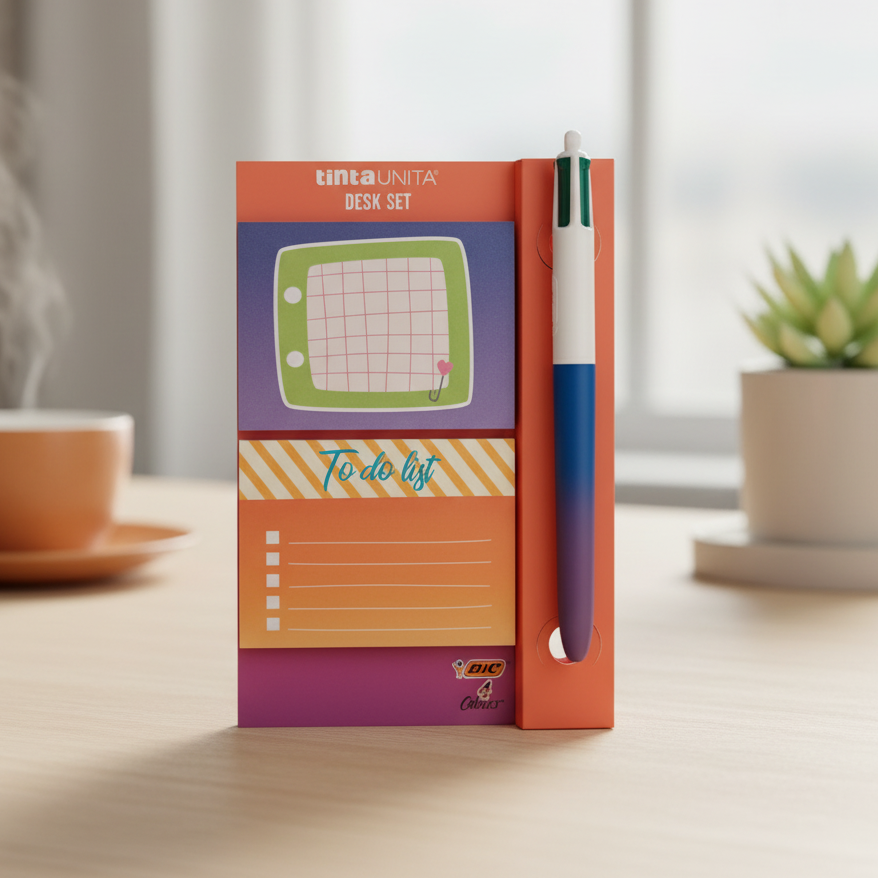 Desk Set Tinta Unita x Bic – Penna 4 Colours Soft Gradient