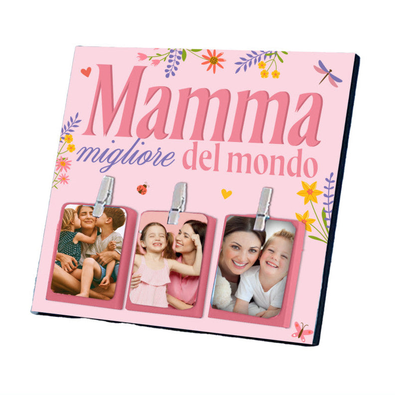 Portafoto Mamma “Migliore del Mondo” con Clip