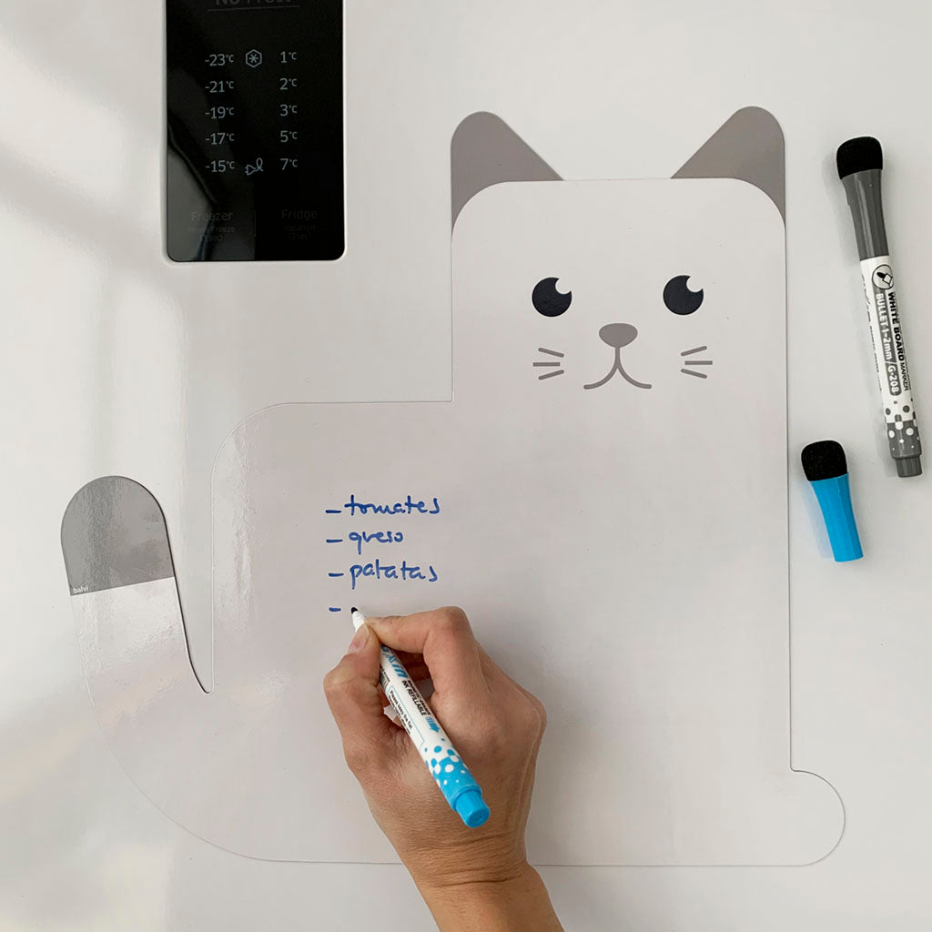 Lavagna Magnetica da Frigo – Gatto “Meow” con Pennarelli