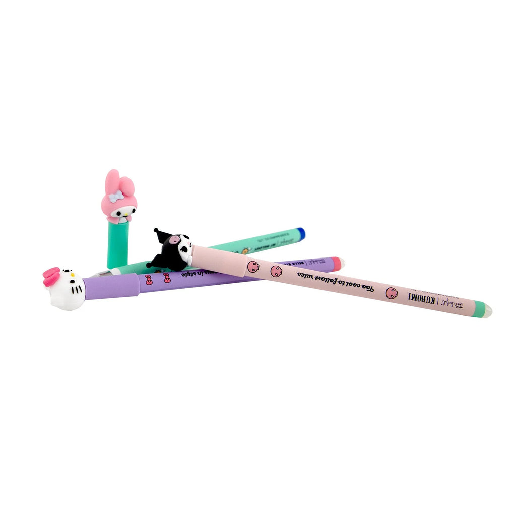 Set 3 Penne Gel Cancellabili – Hello Kitty, Kuromi & My Melody ✨
