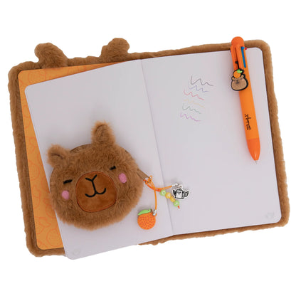 Set con quaderno A5 + portamonete + penna cancellabile - Capibara