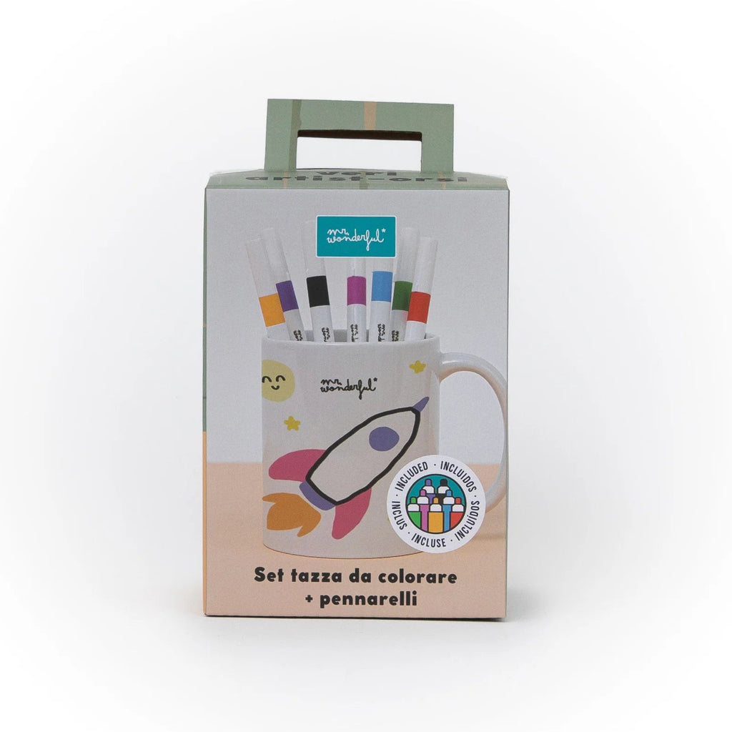 Set tazza da colorare + pennarelli Papà orso – Solo per veri artist-orsi