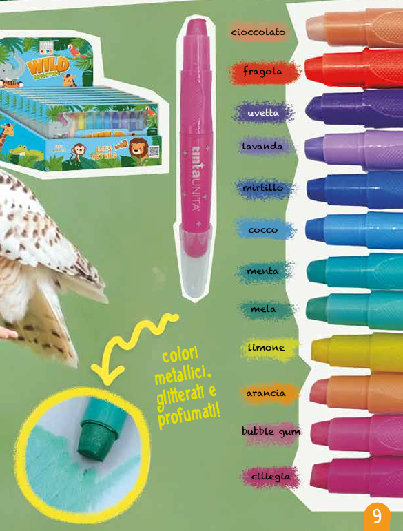 Pastelli a Cera Sparkle TintaUNITA Kids