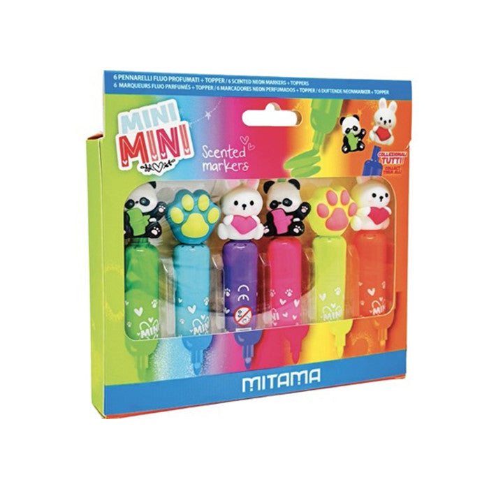 Mini Pennarelli Profumati con Topper – Set 6 Colori