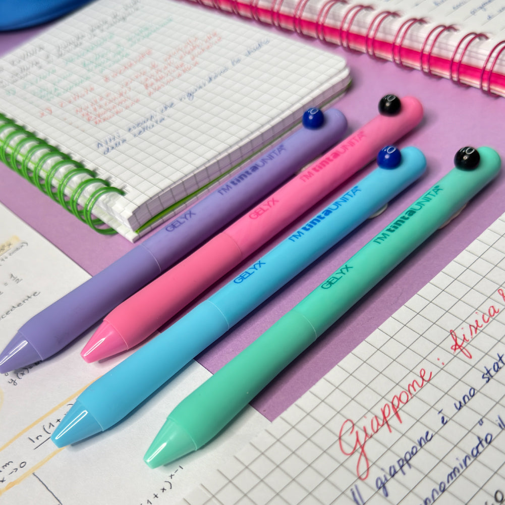 Set 4 Penne Semigel I'M Tinta Unita Gelix Punta 1.0 mm – Versione Pop