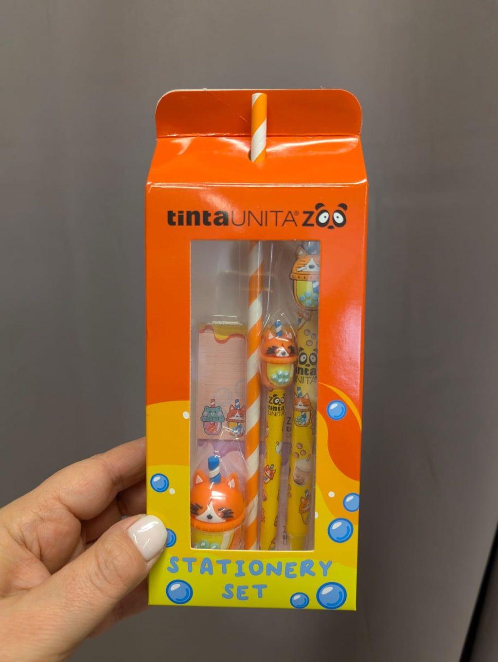 Mini Set Cancelleria Kawaii con Penna Cancellabile
